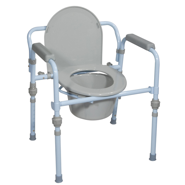 Folding Bedside Commode with Bucket and Splash Guard - Click Image to Close